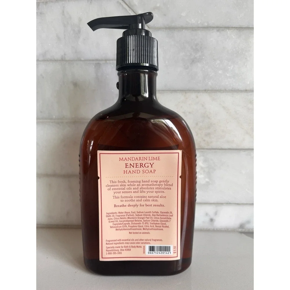 Bath & Body Aromatherapy Energy Hand Soap 8 oz Mandarin Lime New‎ Rare HTF